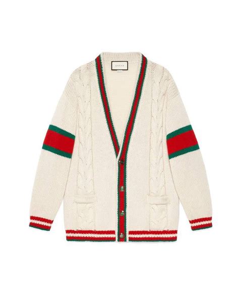 cable knit oversized cardigan Gucci